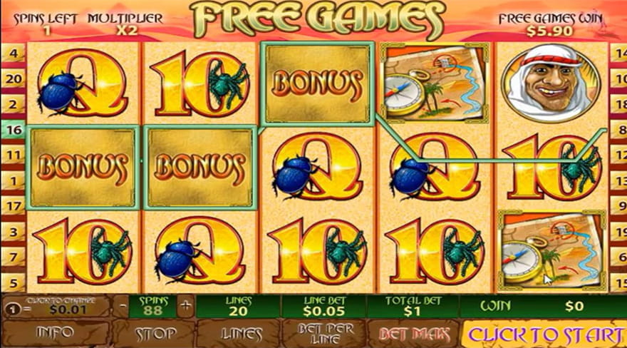 Top 10 Egypt Slots Desert Treasure II